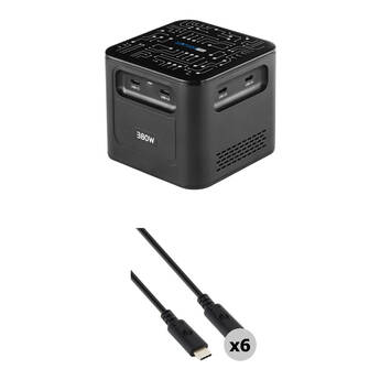 Watson 380W 8-Port GaN USB Charger with 6 x USB-C 2.0 240W Charge Cables