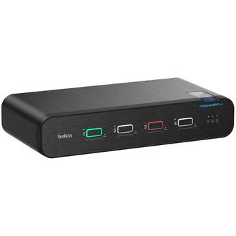 Belkin Universal 4-Port Dual-Head DisplayPort Secure KVM Switch with CAC and USB-C
