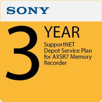 Sony 3-Year SupportNET Depot Service Plan for AXSR7 Memory Recorder