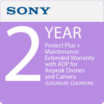Sony 2-Year Protect Plus + Maintenance Extended Warranty with ADP for Airpeak Drones and Camera ($20,000.00-$24,999.99)