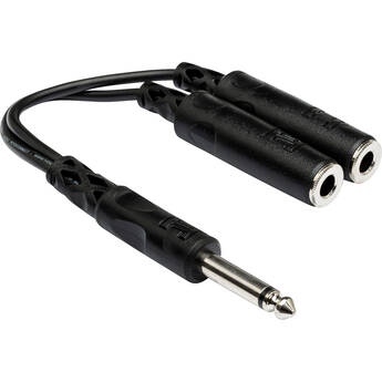 Hosa Technology 1/4" Male to Two 1/4" Female Y-Cable - 6"