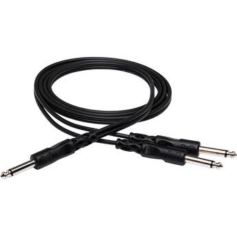 Hosa Technology Mono 1/4" Phone Male to 2 1/4" Male Y-Cable - 3'