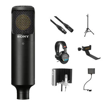 Sony C-80 Cardioid Condenser Microphone Kit with Reflection Filter and Headphones