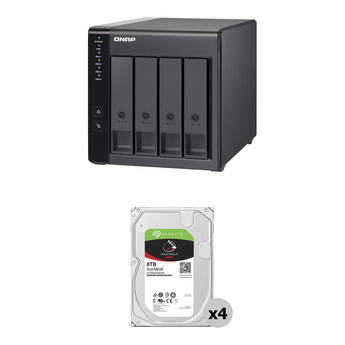 QNAP 32TB TR-004 4-Bay USB 3.2 Gen 1 RAID Expansion Enclosure Kit with Seagate IronWolf HDDs (4 x 8TB)
