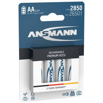 Ansmann AA Rechargeable NiMH Batteries (1.2V, 2850mAh, 4-Pack)