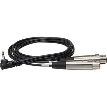 Hosa Technology Stereo Mini Angled Male to 2 XLR Female Y-Cable - 5'