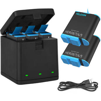 TELESIN 3-Channel Kit with 2 Batteries and Charger Box