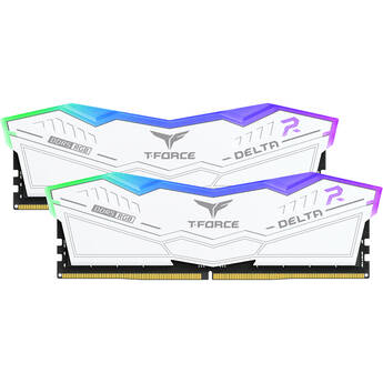 TEAMGROUP 32GB T-FORCE DELTA RGB DDR5 6400 MHz UDIMM Memory Kit (2 x 16GB, White)