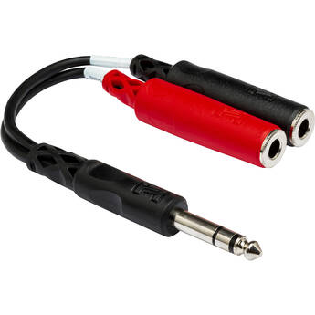 Hosa Technology Stereo 1/4" Male to 2 1/4" Mono Female Cable (6")