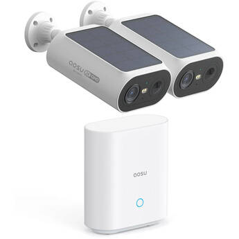 aosu SolarCam System P1 SE 2K Outdoor Wi-Fi Night Vision 2-Camera Kit