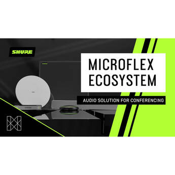Shure Ecosystem Conferencing Bundle with Two MXA310W, Two MXN5W-C with Tile Bridges, Huddly IQ with Mounting Bracket & IntelliMix Room Subscription