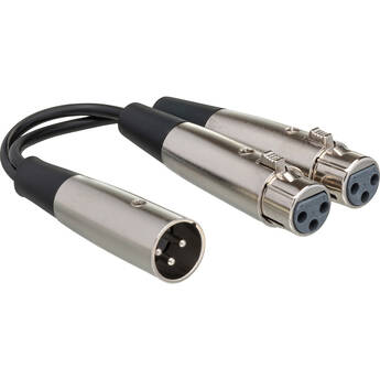 Hosa Technology YXF-101.5 XLR Male to Dual XLR Female Audio Y-Cable (18")
