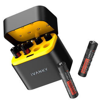 iVANKY Portable Charging Case with 8-Pack AAA Rechargeable Lithium-Ion Batteries