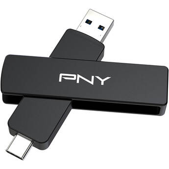 PNY 256GB DUO LINK V3 USB 3.2 Gen 2 Flash Drive (USB-C / USB-A)