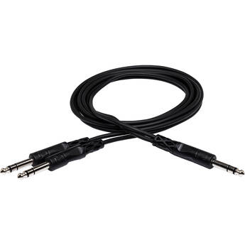 Hosa Technology Stereo Phone Male to 2 Stereo Phone Male Y-Cable - 5'