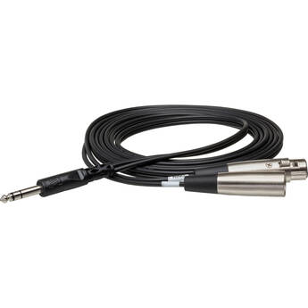 Hosa Technology Stereo 1/4" Male to 2 XLR (1 Male, 1 Female) Y-Cable (4 M)