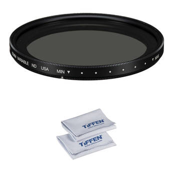 Tiffen Variable ND Filter with 2-Pack Microfiber Cloth Kit (82mm, 2 to 8-Stop)