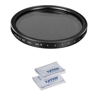 Tiffen Variable ND Filter with 2-Pack Microfiber Cloth Kit (67mm, 2 to 8-Stop)