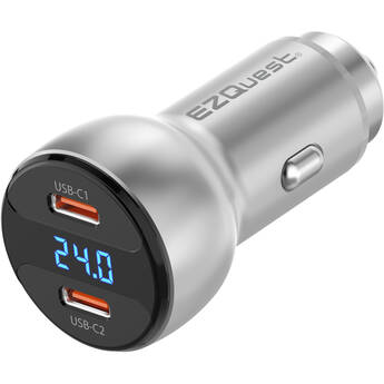EZQuest UltimatePower 72W Dual USB-C Car Charger with Display