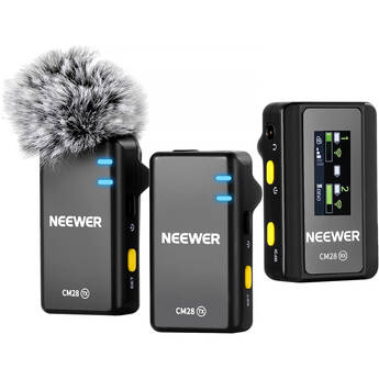 Neewer CM28 2-Person Wireless Microphone System for Cameras and Mobile Devices (2.4 GHz)