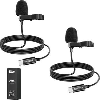 Neewer CM6 Omnidirectional Lavalier Condenser Microphone (2-Pack)