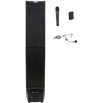 Anchor Audio Bigfoot 3 Hub 2 Portable Line Array PA System with AnchorLink, Wireless Handheld Mic, Beltpack, and Headband Mic