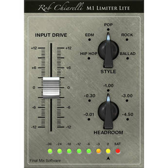 Final Mix Software M1 Limiter Lite III Compressor and Peak Limiter Plug-In