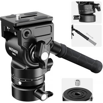 Neewer GM35 Metal Fluid Tripod Head with Leveling Base