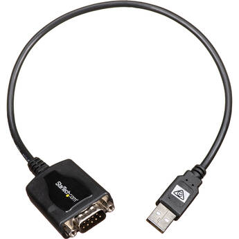 StarTech USB to RS232 Serial DB9 Adapter Cable with COM Retention (Black, 1')