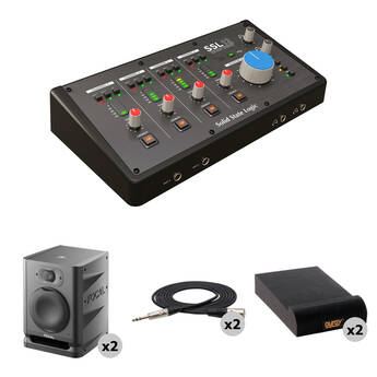 Solid State Logic SSL 12 USB-C Audio Interface Kit with Monitors and Accessories