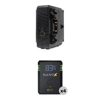 Core SWX NANOX Micro 98Wh 4-Battery Kit with Dual Travel Charger (Gold Mount)