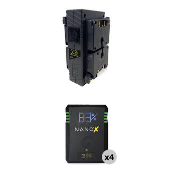 Core SWX NANOX Micro 98Wh Li-Ion 4 x Batteries + Quad Charger Kit (Gold Mount)
