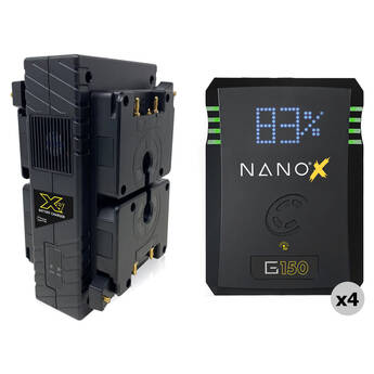 Core SWX NANOX G150 4 x Batteries + Quad Charger Kit (Gold Mount)
