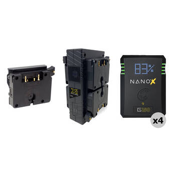 Core SWX NANOX G150 4 x Batteries + Quad Charger + KOMODO Plate Kit (Gold Mount)