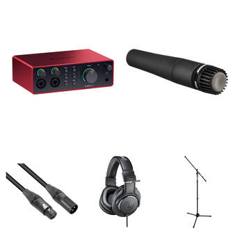 Focusrite Scarlett 4i4 USB-C Audio/MIDI Interface Guitar Recording Kit (4th Generation)
