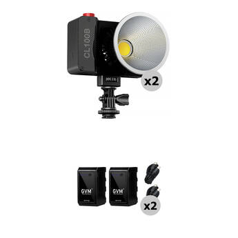 GVM CL100B Portable Bi-Color LED Monolight (NP-F Battery 2-Light Kit)