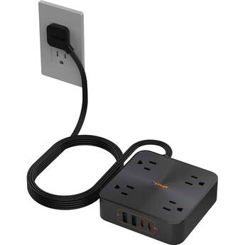 Tessan Fast-Charging Surge Protector with 4-Outlets, 2 USB-A & 2 USB-C (6', Flat Plug)