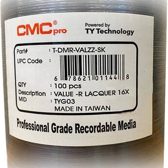 CMC Pro DVD-R 4.7GB 16x Shiny Silver Lacquer Discs (100-Pack)