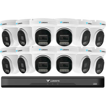 Luminys K5T-16L2A4 16-Channel UHD 4K NVR with 4TB HDD & 12 x 5MP LumiLuxLite Turret Cameras Kit