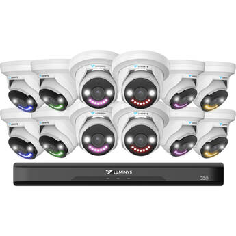 Luminys K8T-16B2A4 16-Channel UHD 4K NVR with 4TB HDD & 12 x 8MP LumiLightBand Turret Cameras Kit