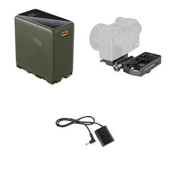 SmallRig NP-F970 USB-C Battery, FZ-100 Dummy Battery + Adapter Plate Kit (10,500mAh, Green)