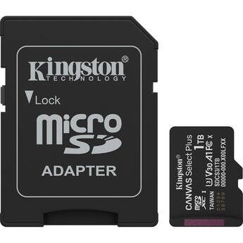 Kingston 1TB Canvas Select Plus UHS-I microSDXC Memory Card with SD Adapter