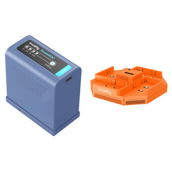 SmallRig L-Series/NP-F970 USB-C Battery Kit with 4-Bay Charger (10,500mAh, Blue, Orange)