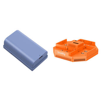 SmallRig L-Series/NP-F550 USB-C Battery Kit with 4-Bay Charger (Blue, Orange)