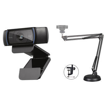 Logitech C920s HD Pro Webcam with WebCamArm 2 Camera Arm Kit