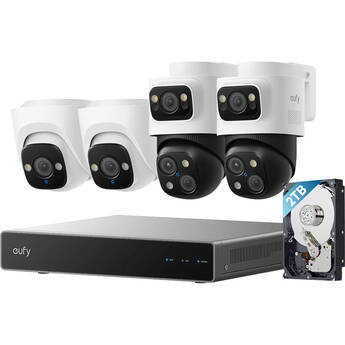 eufy Security S4 8-Channel NVR with 2TB HDD, Two S4 16MP Bullet-PTZ Cameras & Two E41 4K UHD Turret Cameras Kit