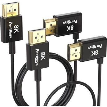 PORTKEYS Ultrathin 10-Core Coaxial HDMl Cable (2-Pack, 1 and 3.2')