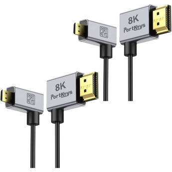 PORTKEYS 2.5mm Ultrathin HDMI Type A to Micro D Cable (2-Pack, 1 and 3.2')