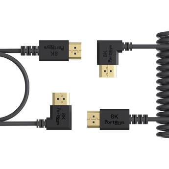 PORTKEYS Twisted Pair PureCopper CoreSlim HDMl Cable (2-Pack, 1 and 3.2')