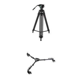 Magnus VT-3500C Carbon Fiber Tripod System with Fluid Head and Dolly Kit